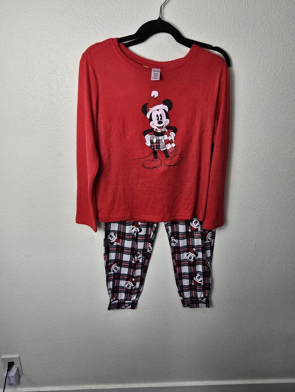 Girls Red Mickey Mouse Holiday Pajama Set